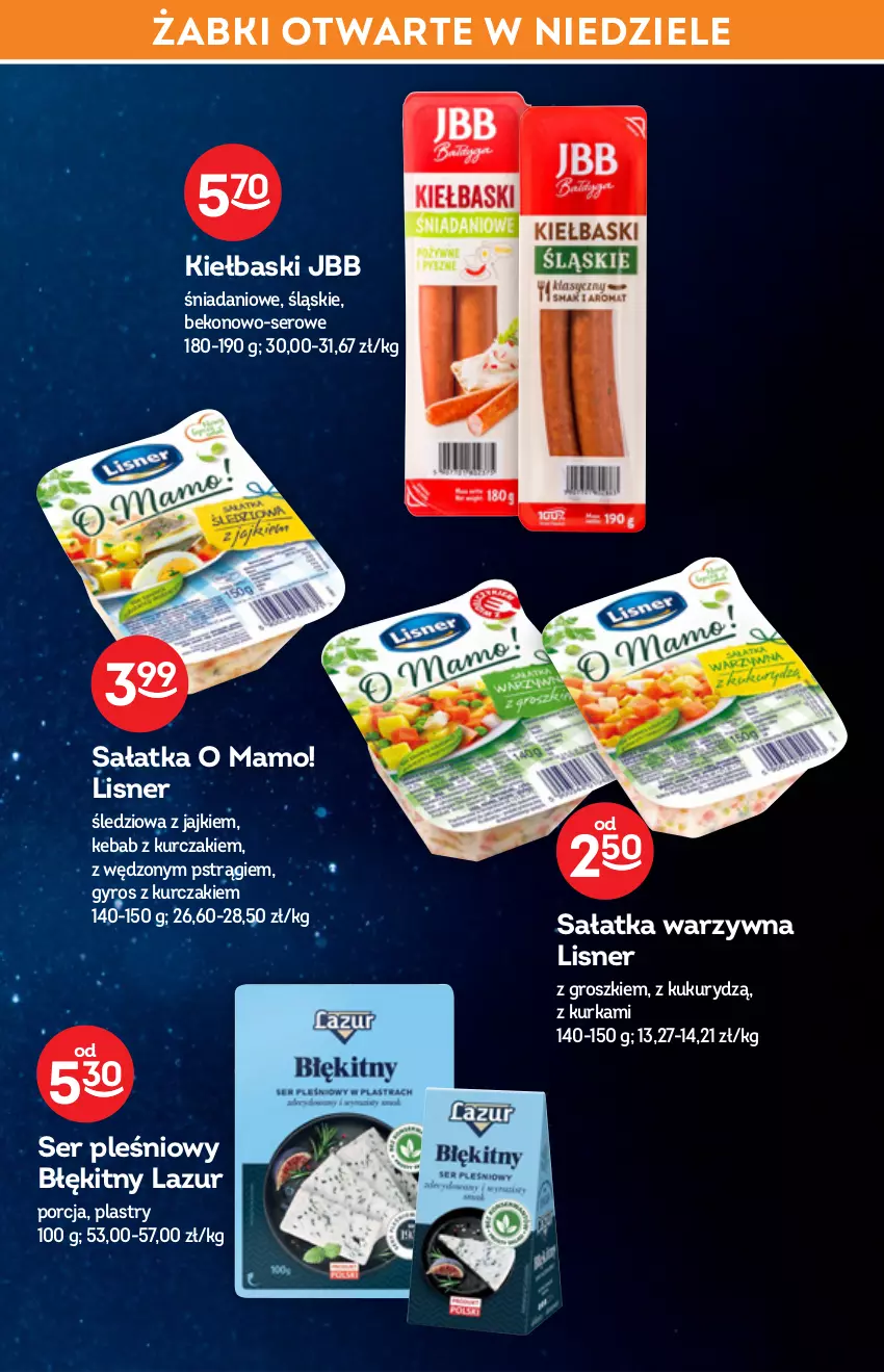 Gazetka promocyjna Żabka - ważna 09.02 do 15.02.2022 - strona 45 - produkty: Beko, Danio, Gyros, Kebab, Kurczak, Lazur, Lisner, Por, Pstrąg, Sałat, Sałatka, Sałatka warzywna, Ser, Ser pleśniowy