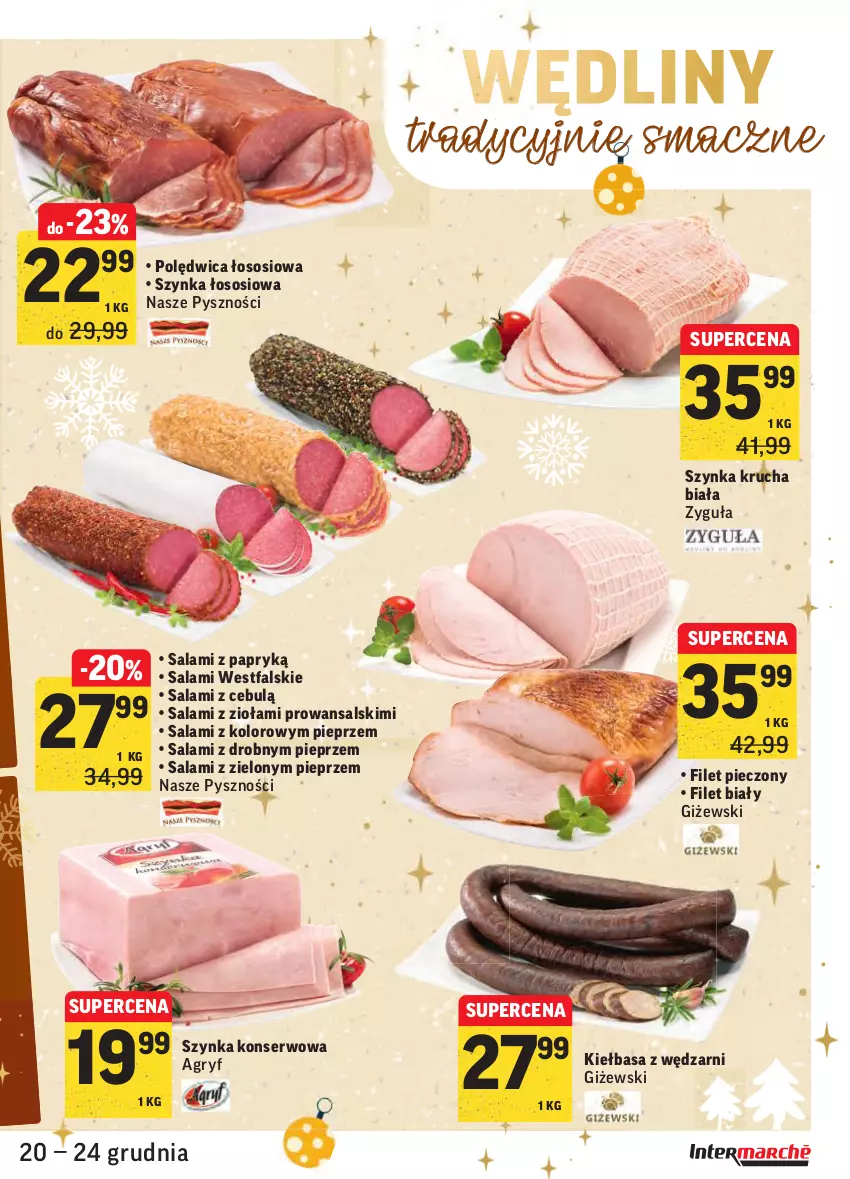 Gazetka promocyjna Intermarche - Boże narodzenie - ważna 20.12 do 24.12.2021 - strona 25 - produkty: Fa, Gry, Kiełbasa, Piec, Pieprz, Polędwica, Salami, Salami z papryką, Ser, Sos, Szynka, Szynka konserwowa