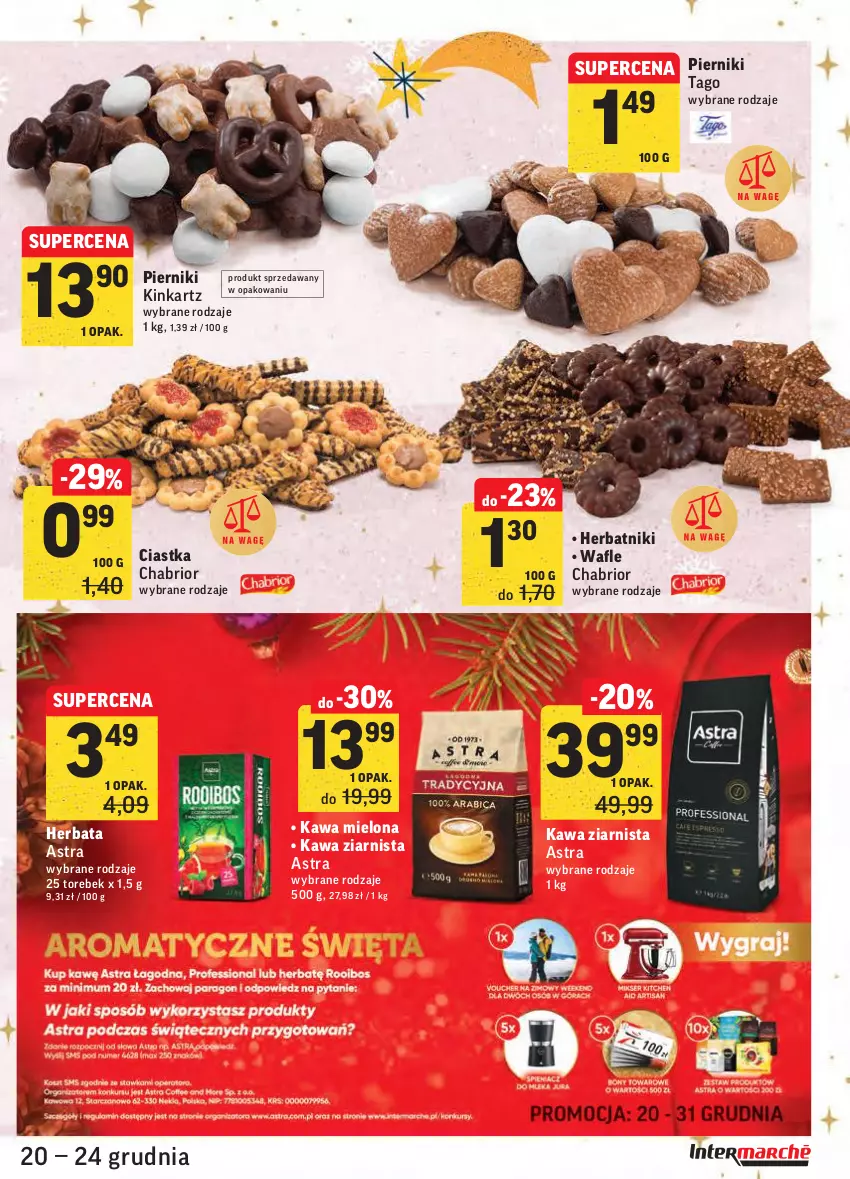 Gazetka promocyjna Intermarche - Boże narodzenie - ważna 20.12 do 24.12.2021 - strona 35 - produkty: Chabrior, Ciastka, Herbata, Herbatniki, Inka, Kawa, Kawa mielona, Kawa ziarnista, Piernik, Tago, Wafle