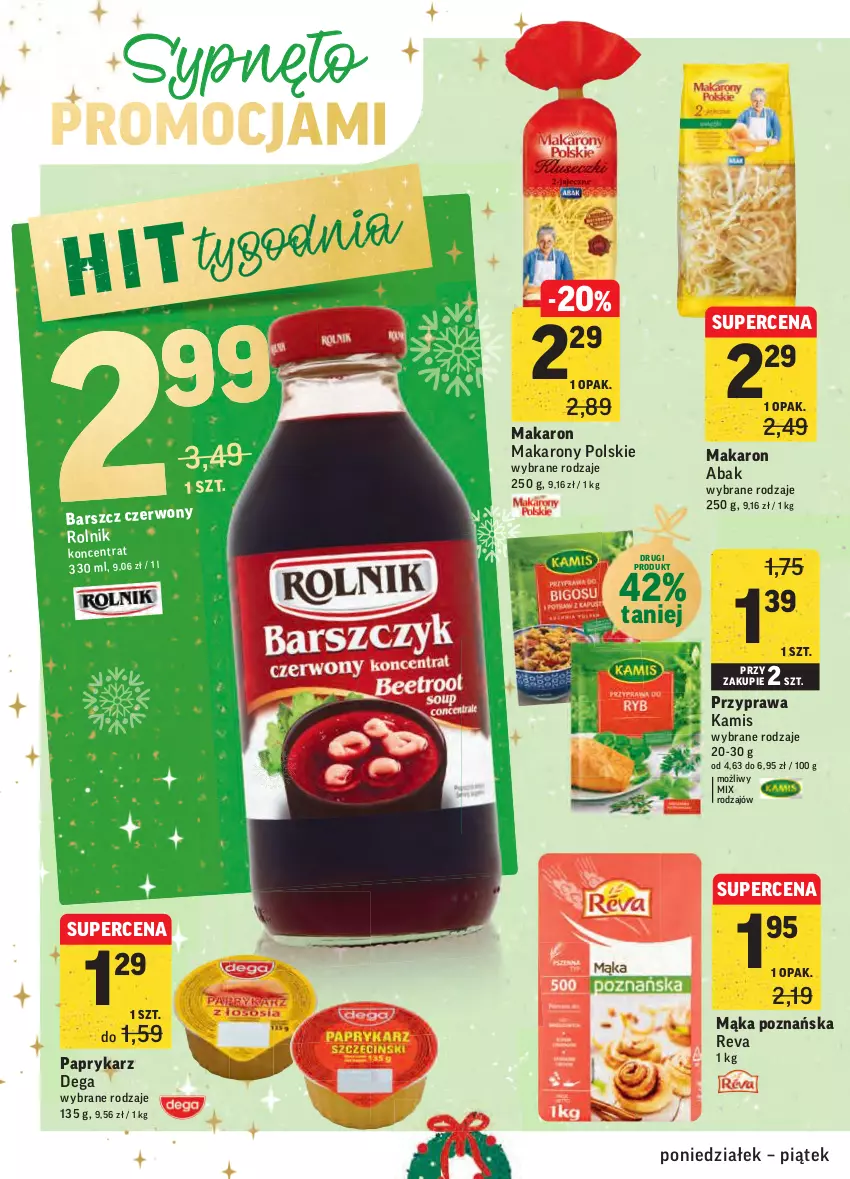 Gazetka promocyjna Intermarche - Boże narodzenie - ważna 20.12 do 24.12.2021 - strona 38 - produkty: Dega, Kamis, Mąka, Makaron, Papryka, Paprykarz, Rolnik