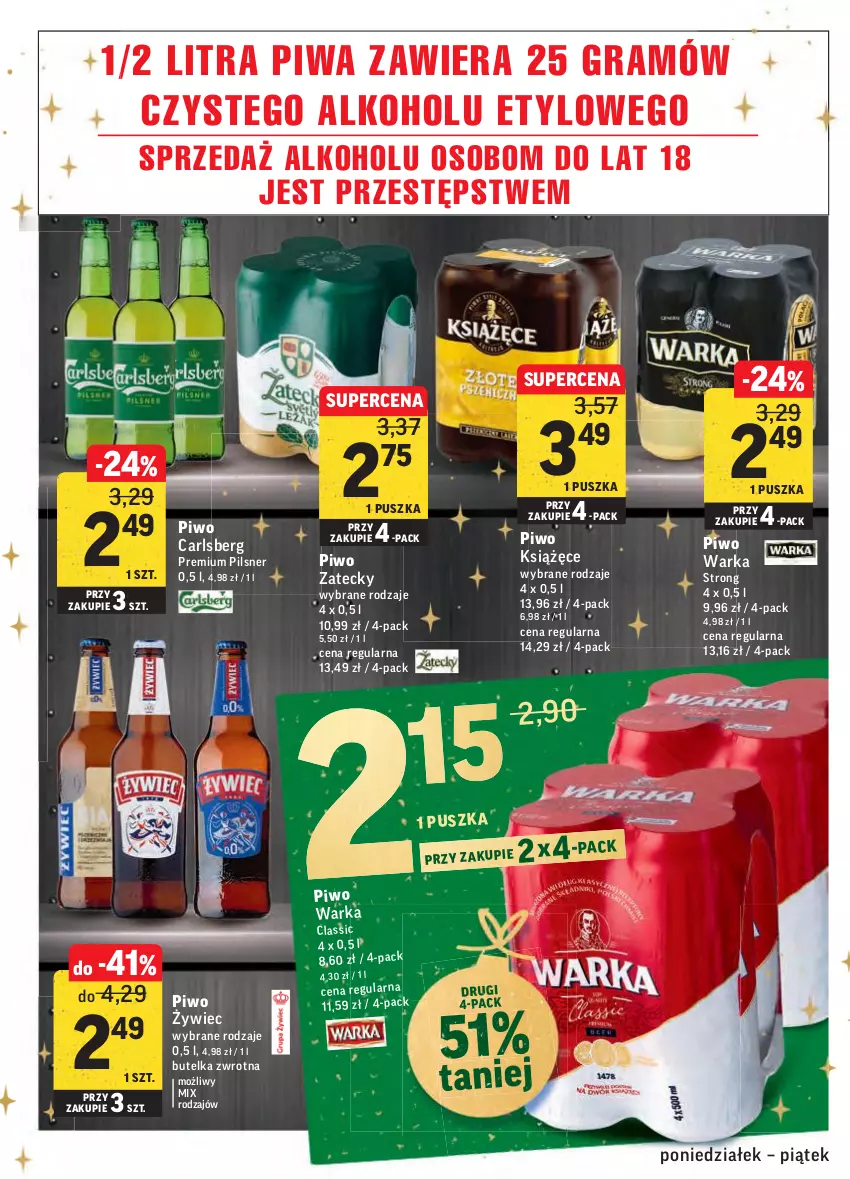 Gazetka promocyjna Intermarche - Boże narodzenie - ważna 20.12 do 24.12.2021 - strona 42 - produkty: Carlsberg, Gra, Książęce, Piwa, Piwo, Warka