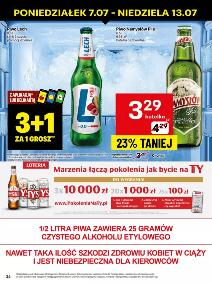 Gazetka promocyjna Delikatesy Centrum - Franczyza DC28 Poniedziałek - ważna 07.07 do 13.07.2025 - strona 34 - produkty: Dron, Koc, Namysłów, Orka, Piwo, Robot, Rum