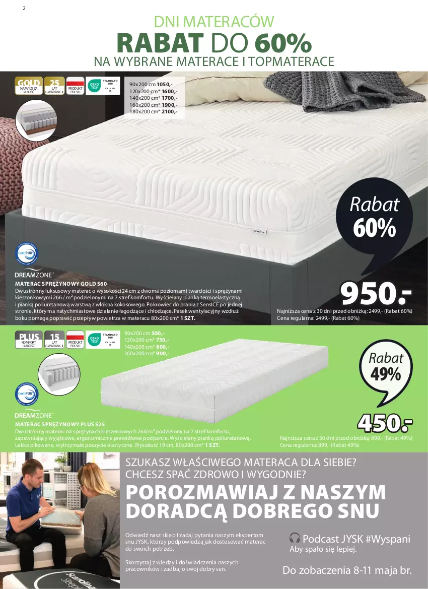 Gazetka promocyjna Jysk - Oferta tygodnia - ważna 08.05 do 26.05.2024 - strona 3 - produkty: Kokos, Materac, Materac sprężynowy, Pasek, Pokrowiec, Por, Sok, Tera, Top