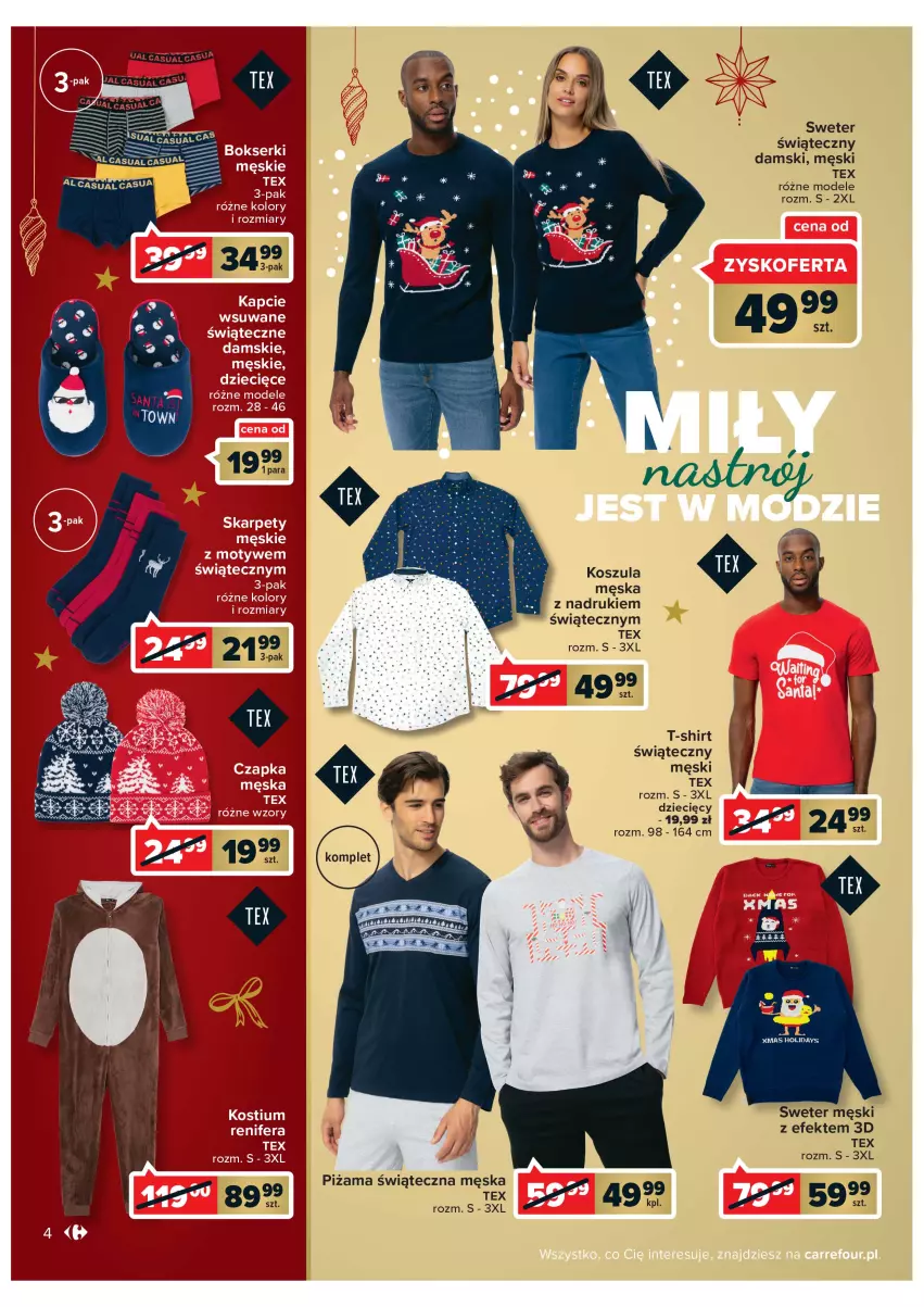 Gazetka promocyjna Carrefour - Gazetka Przytulnych swiąt - ważna 29.11 do 11.12.2022 - strona 4 - produkty: Dzieci, Kosz, Koszula, Piżama, Sweter