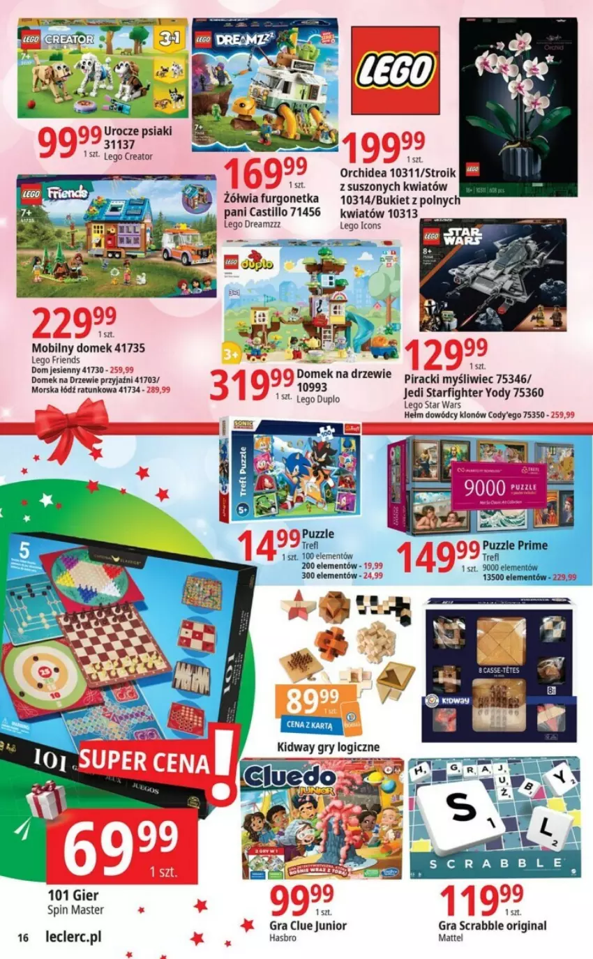 Gazetka promocyjna E Leclerc - ważna 28.11 do 09.12.2023 - strona 8 - produkty: Bukiet, Domek na drzewie, Gin, Gra, Gry, Hasbro, LEGO, LEGO Creator, LEGO Duplo, LEGO Friends, LEGO Star Wars, Mattel, Mobil, Scrabble, Ser, Star Wars, Urgo