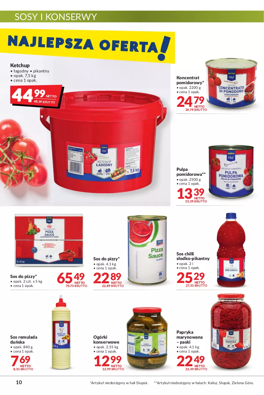 Gazetka promocyjna Makro - [Oferta promocyjna] Artykuły spożywcze i przemysłowe - ważna 12.07 do 25.07.2022 - strona 10 - produkty: Ketchup, Koncentrat pomidorowy, Ogórki konserwowe, Papryka, Papryka marynowana, Pulpa pomidorowa, Ser, Sos, Sos chilli, Sos do pizzy