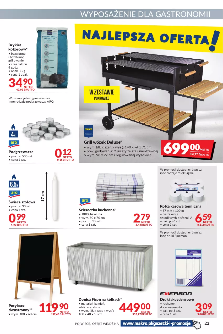 Gazetka promocyjna Makro - [Oferta promocyjna] Artykuły spożywcze i przemysłowe - ważna 12.07 do 25.07.2022 - strona 23 - produkty: Grill, Kokos, Podgrzewacze, Pokrowiec, Rolka kasowa, Sok, Wełna, Wózek