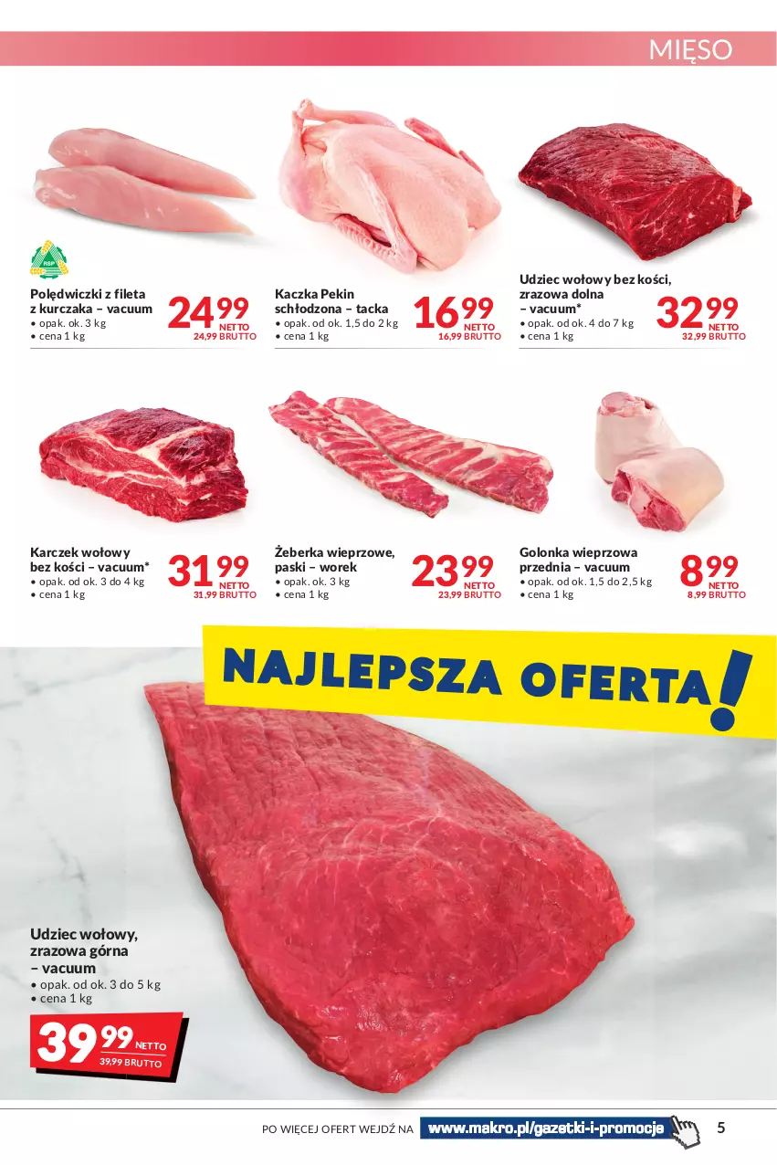 Gazetka promocyjna Makro - [Oferta promocyjna] Artykuły spożywcze i przemysłowe - ważna 12.07 do 25.07.2022 - strona 5 - produkty: Golonka wieprzowa, Kaczka, Kurczak, Mięso, Udziec wołowy