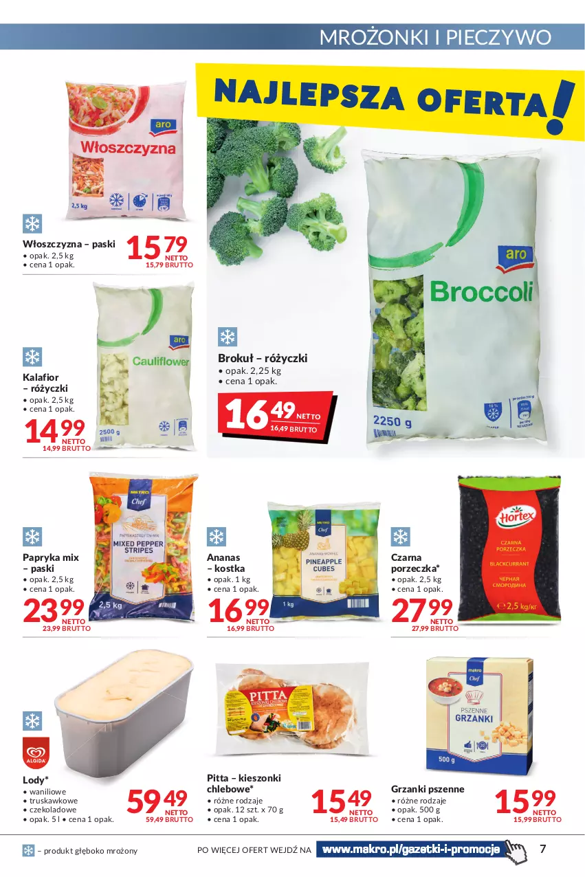 Gazetka promocyjna Makro - [Oferta promocyjna] Artykuły spożywcze i przemysłowe - ważna 12.07 do 25.07.2022 - strona 7 - produkty: Ananas, Chleb, Kalafior, Lody, Papryka, Piec, Pieczywo, Por