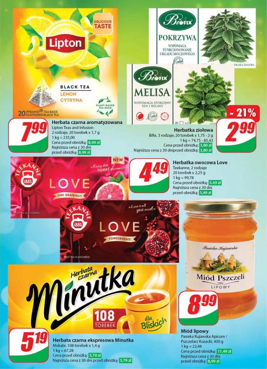 Gazetka promocyjna Dino - Gazetka 010 - ważna 06.03 do 12.03.2024 - strona 13 - produkty: Fusion, Herbata, Herbata czarna, Lipton, Miód, Teekanne