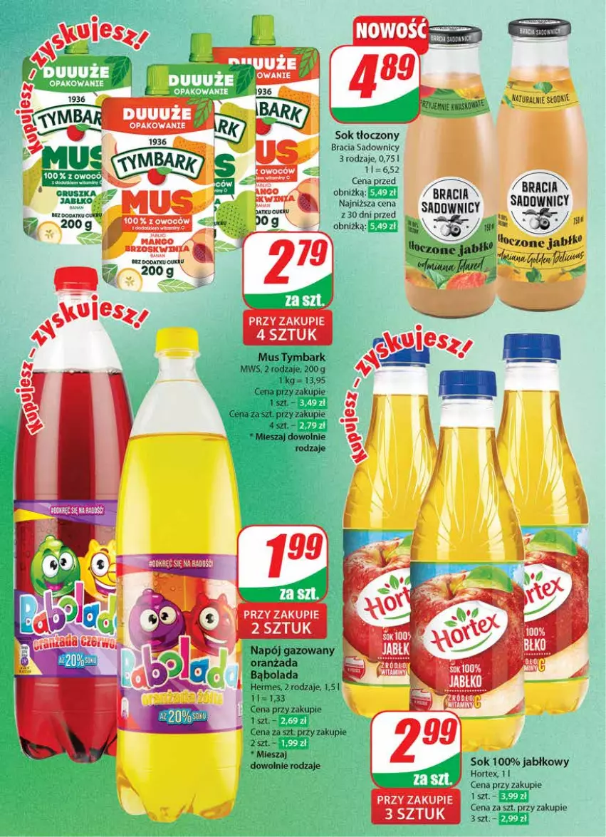 Gazetka promocyjna Dino - Gazetka 010 - ważna 06.03 do 12.03.2024 - strona 2 - produkty: Hortex, Mus, Napój, Napój gazowany, Oranżada, Sok, Tymbark