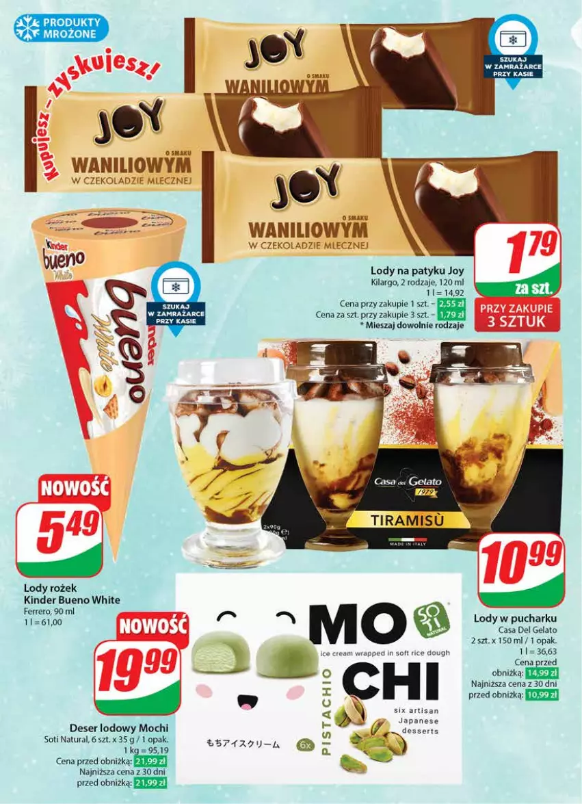 Gazetka promocyjna Dino - Gazetka 010 - ważna 06.03 do 12.03.2024 - strona 26 - produkty: Deser, Kinder, Kinder Bueno, Lody, Produkty mrożone, Ser