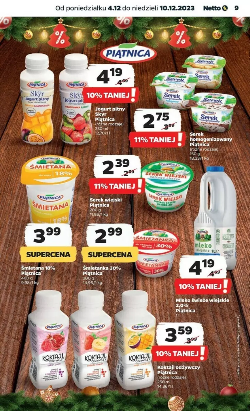 Gazetka promocyjna Netto - ważna 04.12 do 10.12.2023 - strona 25 - produkty: Jogurt, Jogurt pitny, Mleko, Piątnica, Ser, Serek, Serek wiejski