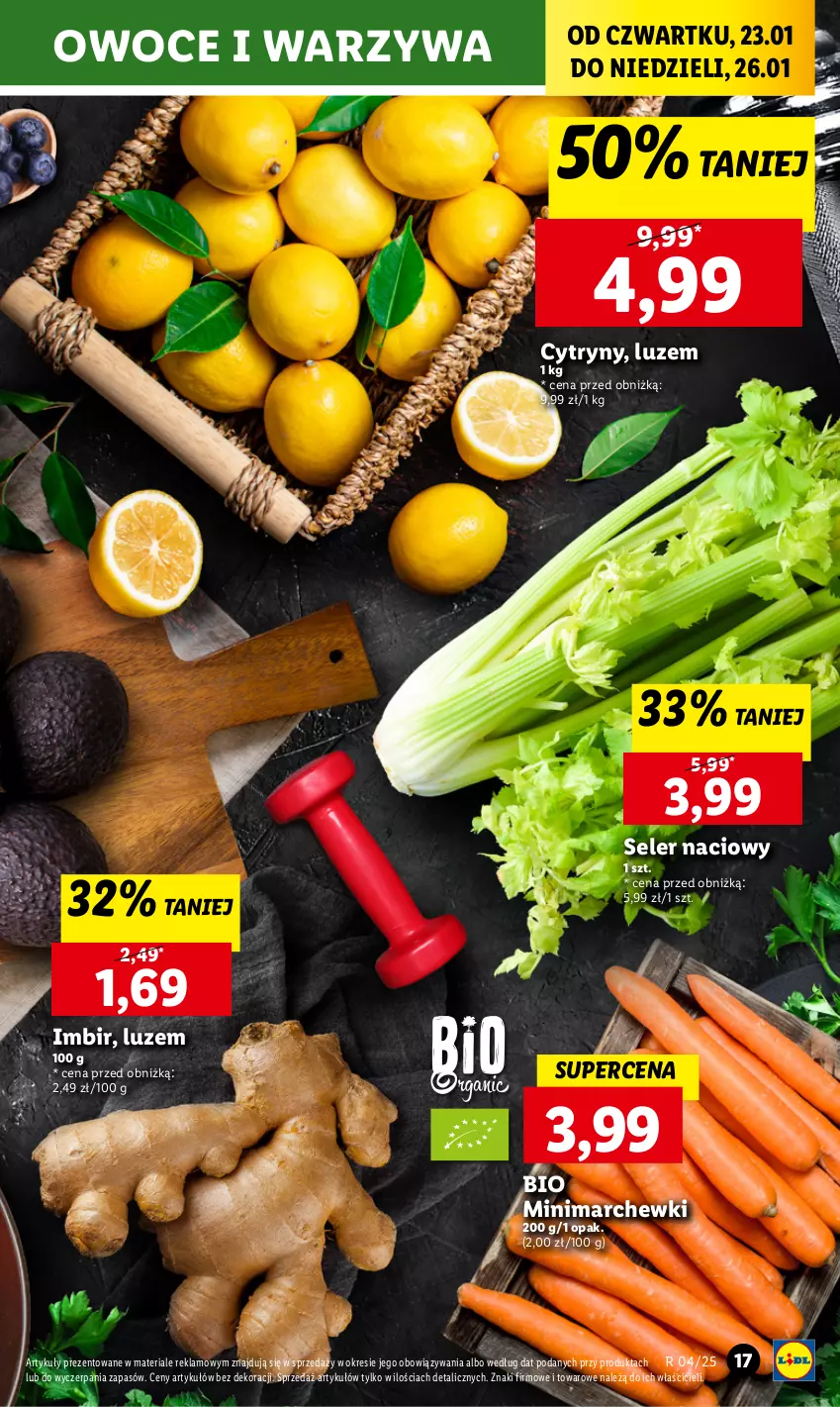 Gazetka promocyjna Lidl - GAZETKA - ważna 23.01 do 26.01.2025 - strona 17 - produkty: Cytryny, Imbir, Owoce, Seler naciowy, Warzywa