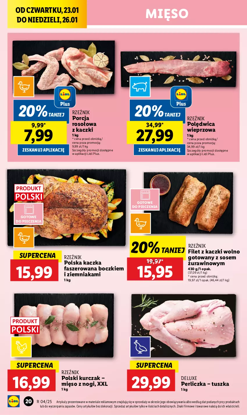 Gazetka promocyjna Lidl - GAZETKA - ważna 23.01 do 26.01.2025 - strona 22 - produkty: Fa, Kaczka, Kaczka faszerowana, Kurczak, Mięso, Perliczka, Piec, Polędwica, Por, Sos, Tusz, Wino