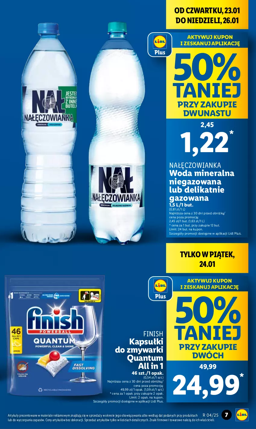 Gazetka promocyjna Lidl - GAZETKA - ważna 23.01 do 26.01.2025 - strona 7 - produkty: Finish, Nałęczowianka, Woda, Woda mineralna, Zmywarki