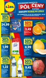 Gazetka promocyjna Lidl - GAZETKA - Gazetka - ważna od 26.01 do 26.01.2025 - strona 1 - produkty: Nałęczowianka, Ser, Szynka wieprzowa, Finish, Pomarańcze, Szynka, Pomelo, Woda mineralna, Deser, Zmywarki, Woda, Mleko