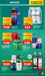 Gazetka promocyjna Lidl - GAZETKA - Gazetka - ważna od 26.01 do 26.01.2025 - strona 33 - produkty: Sok, Napój energetyczny, Oleofarm, Red Bull, Coca-Cola, Napoje, Pepsi, Aronia, Fanta, Woda mineralna, Woda, Sprite, Napój, Cisowianka, Oleo, Fa