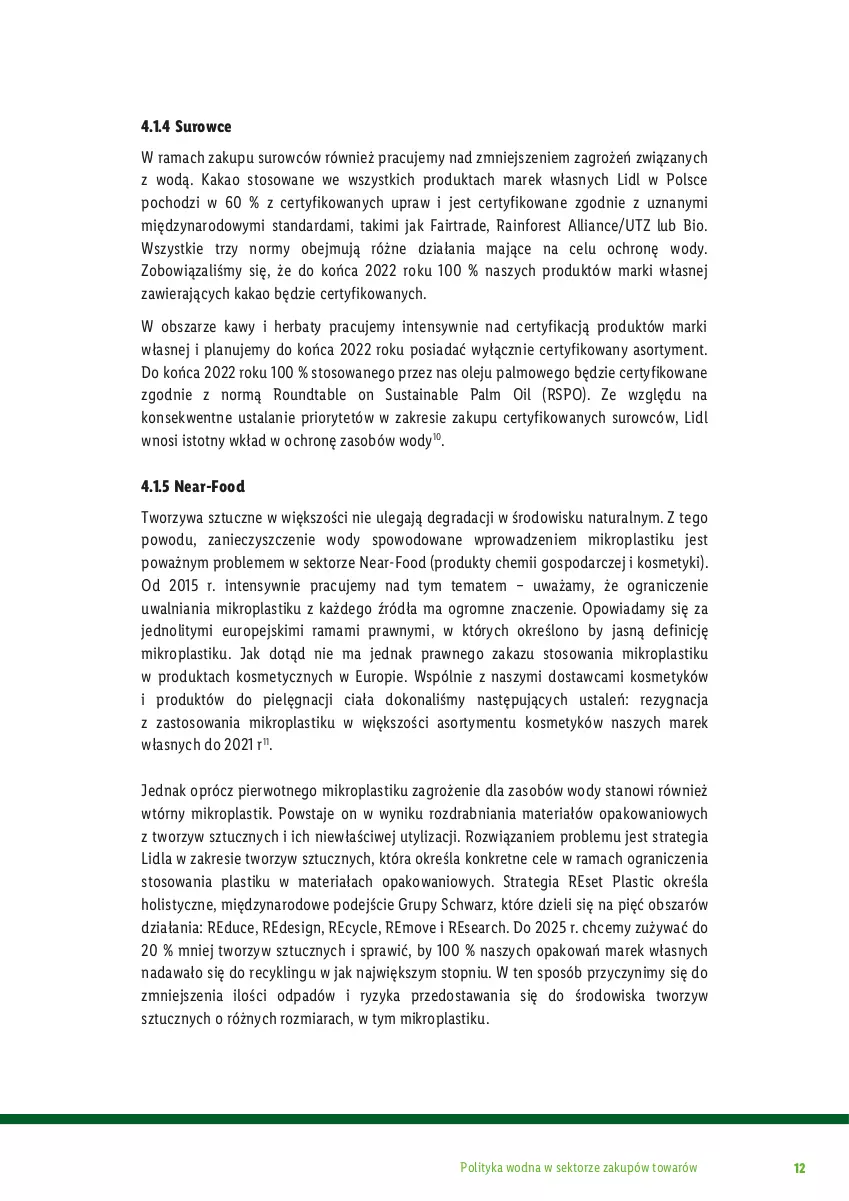 Gazetka promocyjna Lidl - Polityka zakupowa Save Water - ważna 21.03.2024 do 21.03.2030 - strona 12 - produkty: Fa, Gra, Kakao, Kret, Olej, Rama, Top