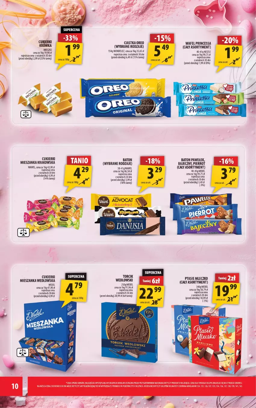 Gazetka promocyjna Arhelan - Gazetka - ważna 25.09 do 03.10.2026 - strona 10 - produkty: Baton, Ciastka, Cukier, Cukierki, Mieszanka wedlowska, Mleczko, Princessa, Ptasie mleczko, Wawel