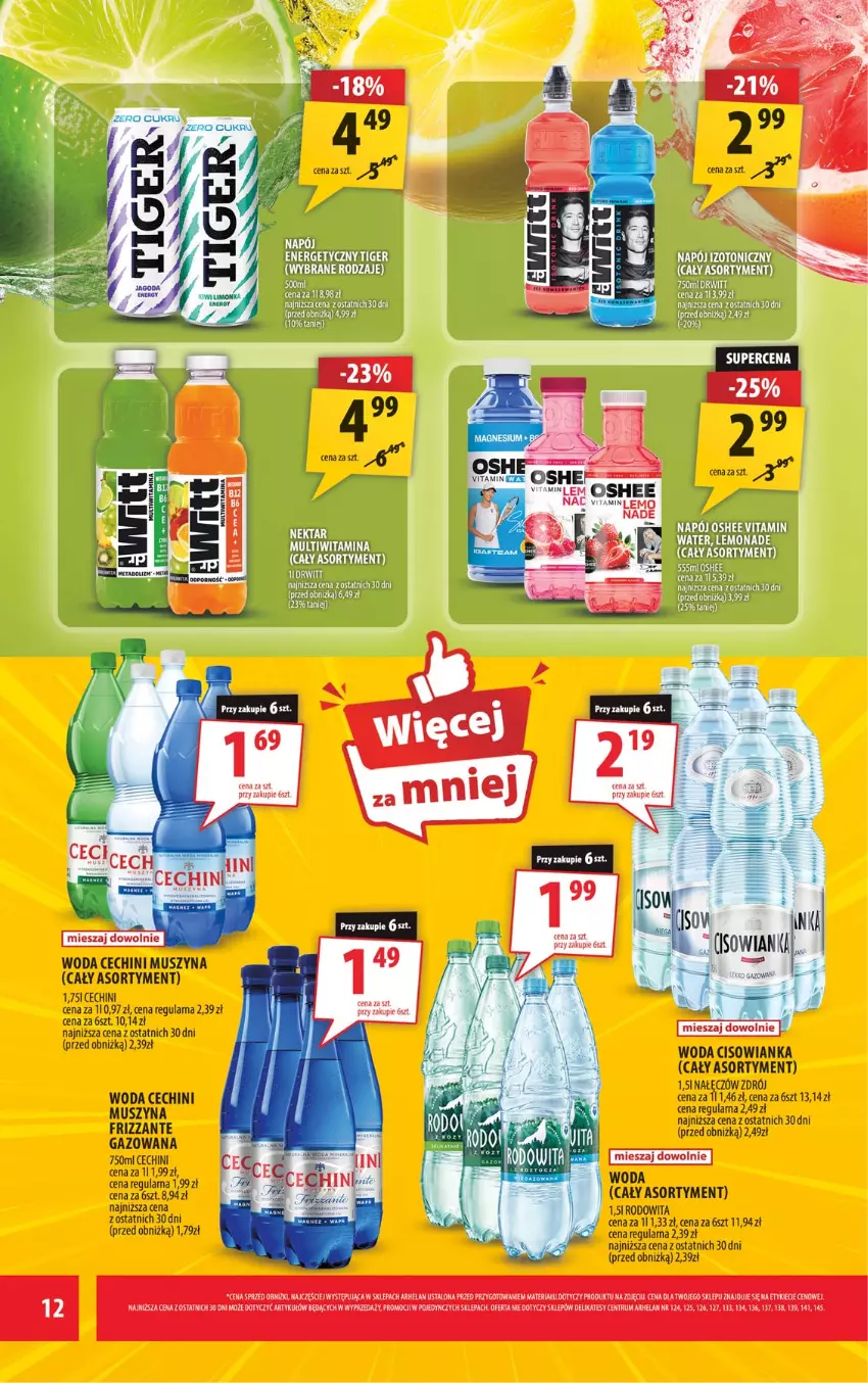 Gazetka promocyjna Arhelan - Gazetka - ważna 25.09 do 03.10.2026 - strona 12 - produkty: Cisowianka, LG, Mus, Oshee, Rum, Szyna, Tago, Woda