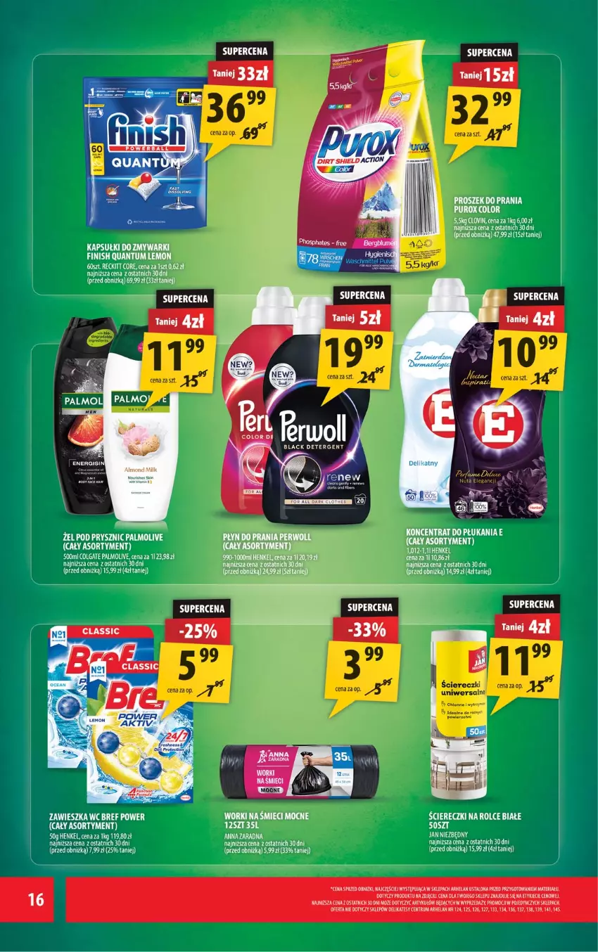 Gazetka promocyjna Arhelan - Gazetka - ważna 25.09 do 03.10.2026 - strona 16 - produkty: Palmolive, Proszek do prania, Pur, Worki na śmiec, Worki na śmieci, Zmywarki