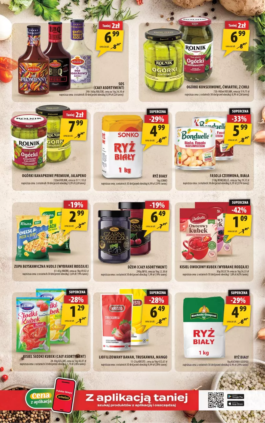 Gazetka promocyjna Arhelan - Gazetka - ważna 25.09 do 03.10.2026 - strona 9 - produkty: Bonduelle, Delecta, Dżem, Fa, Fasola, Kisiel, Kubek, Kuchnia, Mango, Ogórki konserwowe, Rolnik, Ryż, Ryż biały, Ser, Sonko, Zupa