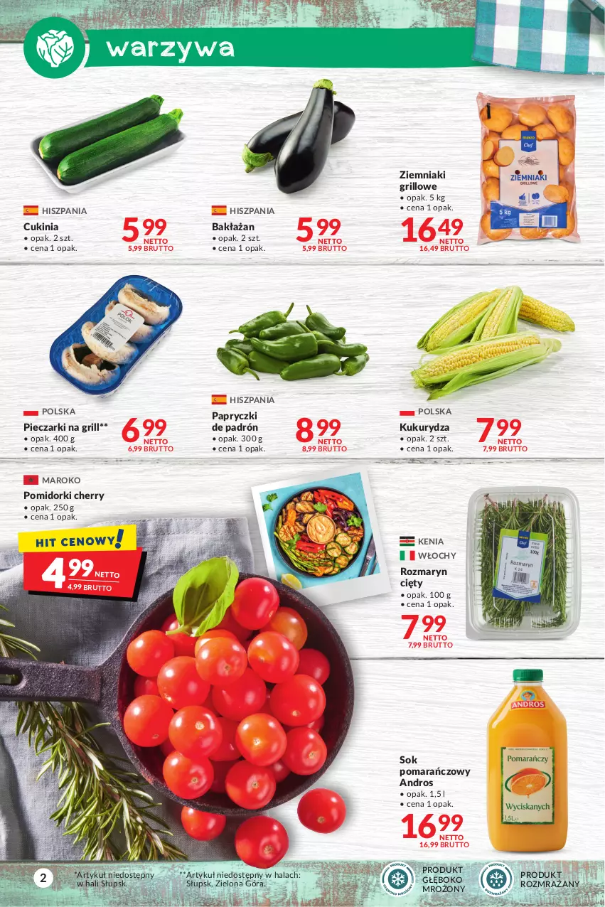 Gazetka promocyjna Makro - Sezon grillowy czas start! - ważna 18.04 do 30.04.2023 - strona 2 - produkty: Grill, Kukurydza, Piec, Pomidorki, Sok, Sok pomarańczowy, Warzywa, Ziemniaki