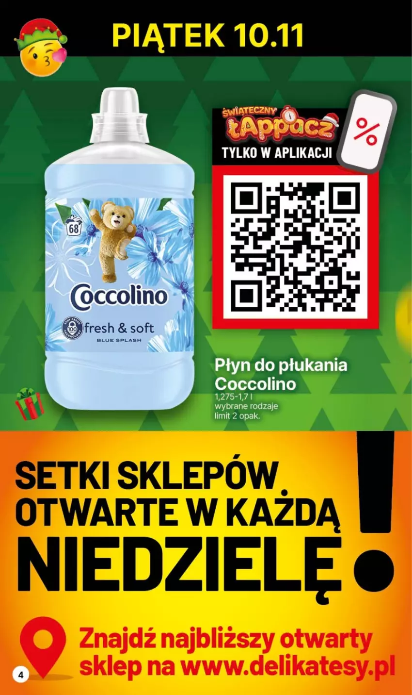 Gazetka promocyjna Delikatesy Centrum - Dyskontowe ceny w Delikatesach Centrum - ważna 09.11 do 15.11.2023 - strona 4 - produkty: Coccolino, Płyn do płukania