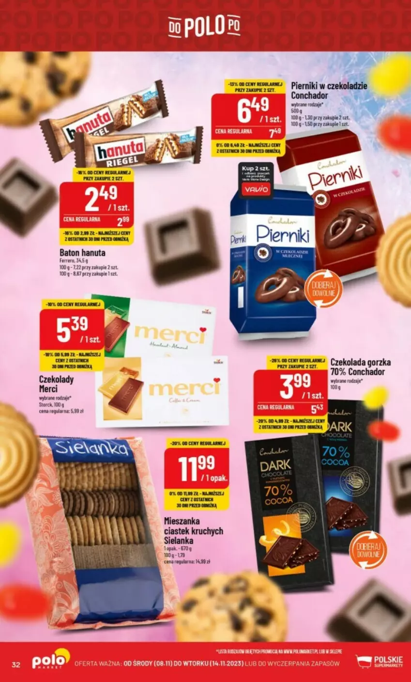 Gazetka promocyjna PoloMarket - ważna 08.11 do 14.11.2023 - strona 26 - produkty: Baton, Czekolada, Czekolada gorzka, Ferrero, Piernik, Pierniki w czekoladzie, Stek, Tera