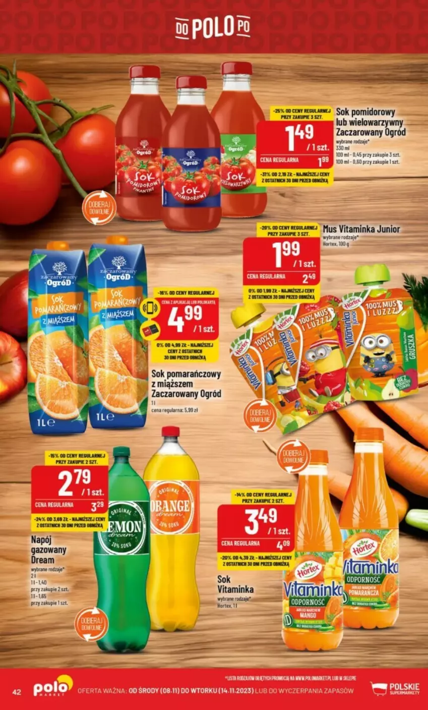 Gazetka promocyjna PoloMarket - ważna 08.11 do 14.11.2023 - strona 37 - produkty: Fa, Hortex, Inka, Mus, Napój, Ogród, Sok, Sok pomarańczowy