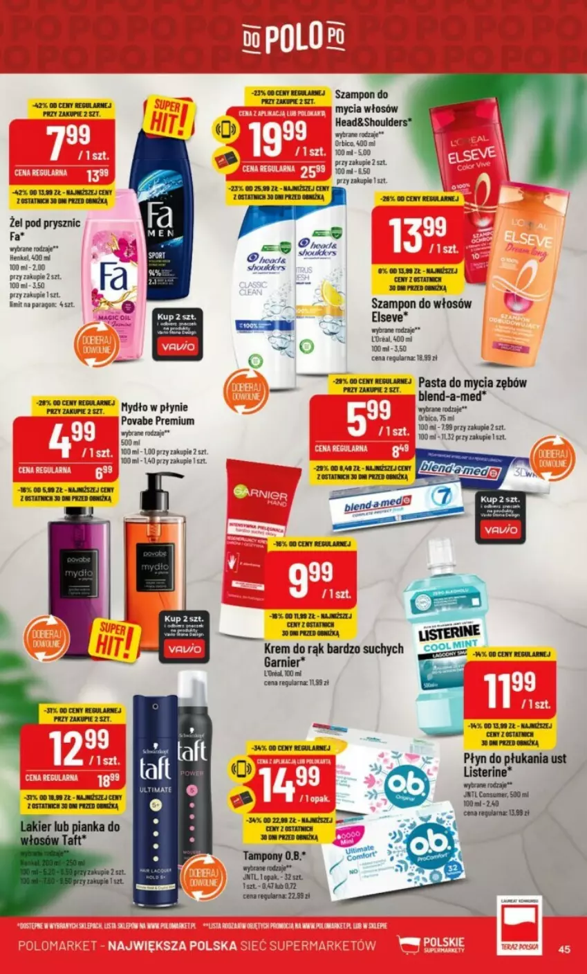 Gazetka promocyjna PoloMarket - ważna 08.11 do 14.11.2023 - strona 40 - produkty: BIC, Fa, Krem do rąk, Mydło, Szampon, Tampony