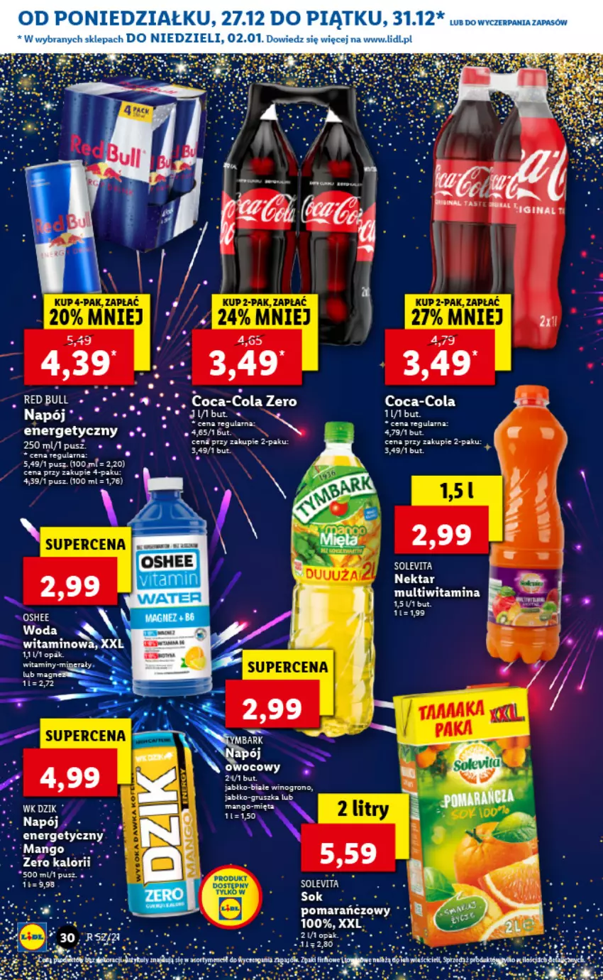 Gazetka promocyjna Lidl - GAZETKA - ważna 27.12.2021 do 02.01.2022 - strona 32 - produkty: Coca-Cola, Mango, Mus, Napój, PSB, Sok, Wino, Woda