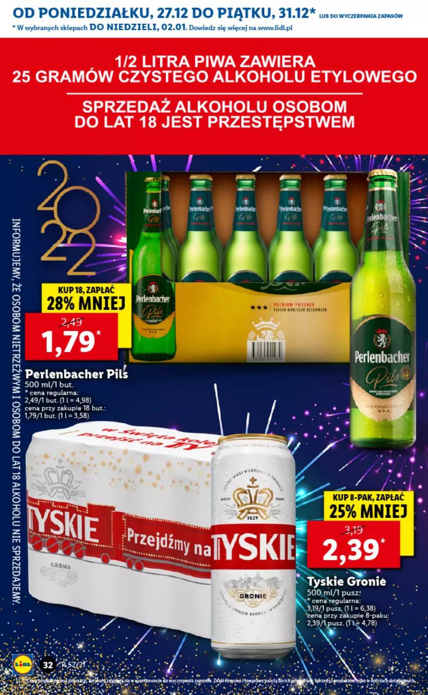 Gazetka promocyjna Lidl - GAZETKA - ważna 27.12.2021 do 02.01.2022 - strona 34 - produkty: Fa, Gra, Piwa, Tyskie