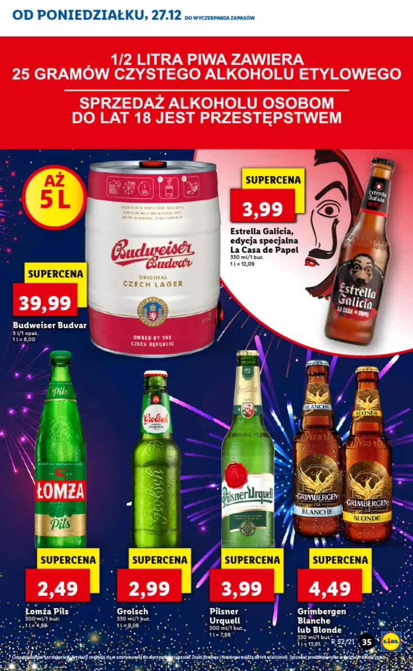 Gazetka promocyjna Lidl - GAZETKA - ważna 27.12.2021 do 02.01.2022 - strona 37 - produkty: Fa, Gin, Gra, Piwa