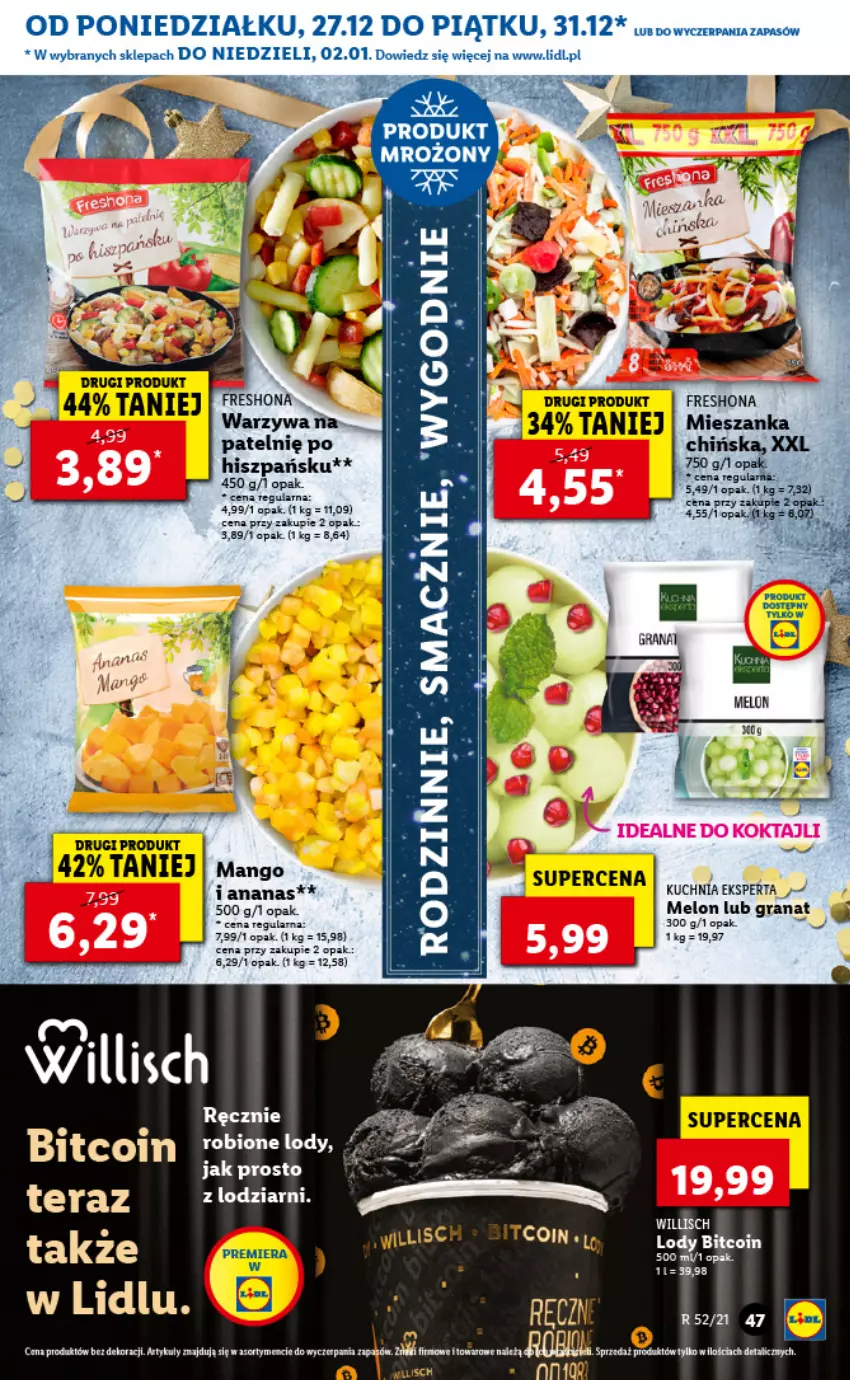 Gazetka promocyjna Lidl - GAZETKA - ważna 27.12.2021 do 02.01.2022 - strona 49 - produkty: Ananas, Fa, Gra, Granat, Kuchnia, LANA, Lody, Melon