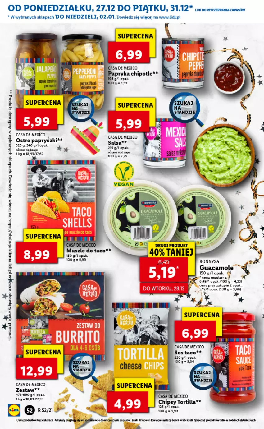 Gazetka promocyjna Lidl - GAZETKA - ważna 27.12.2021 do 02.01.2022 - strona 54 - produkty: Amol, Chipsy, LG, Mus, Papryka, Salsa, Sos, Tortilla