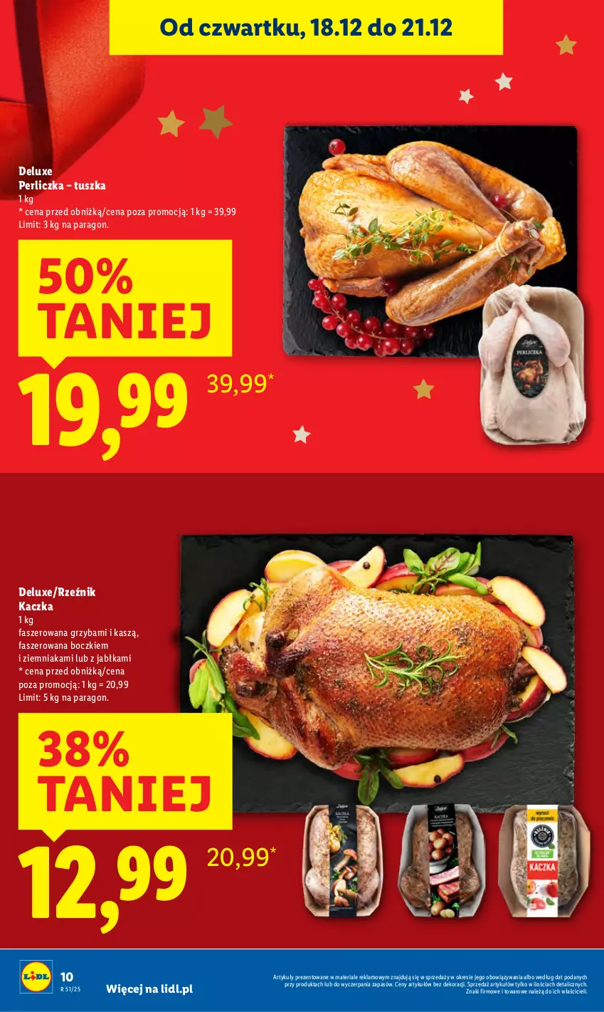 Gazetka promocyjna Lidl - GAZETKA - ważna 18.12 do 21.12.2025 - strona 10 - produkty: Fa, Jabłka, Kaczka, Perliczka, Tusz