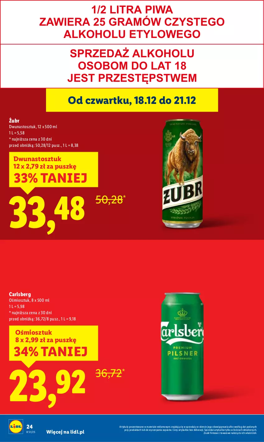 Gazetka promocyjna Lidl - GAZETKA - ważna 18.12 do 21.12.2025 - strona 24 - produkty: Carlsberg