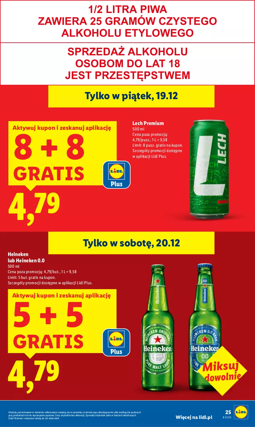 Gazetka promocyjna Lidl - GAZETKA - ważna 18.12 do 21.12.2025 - strona 25 - produkty: Gra, Heineken, Lech Premium