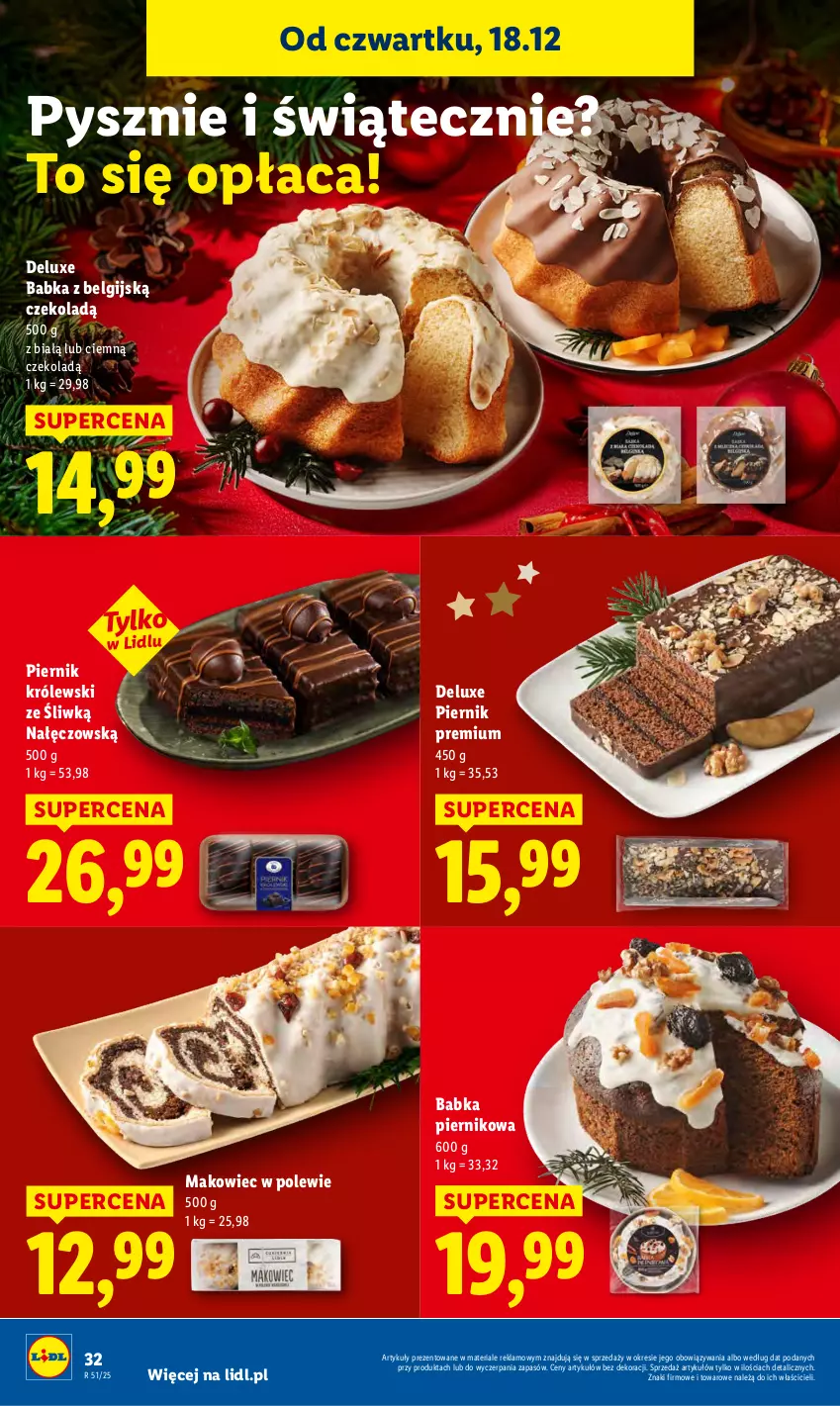 Gazetka promocyjna Lidl - GAZETKA - ważna 18.12 do 21.12.2025 - strona 34 - produkty: Babka, Królewski, LG, Makowiec, Piernik