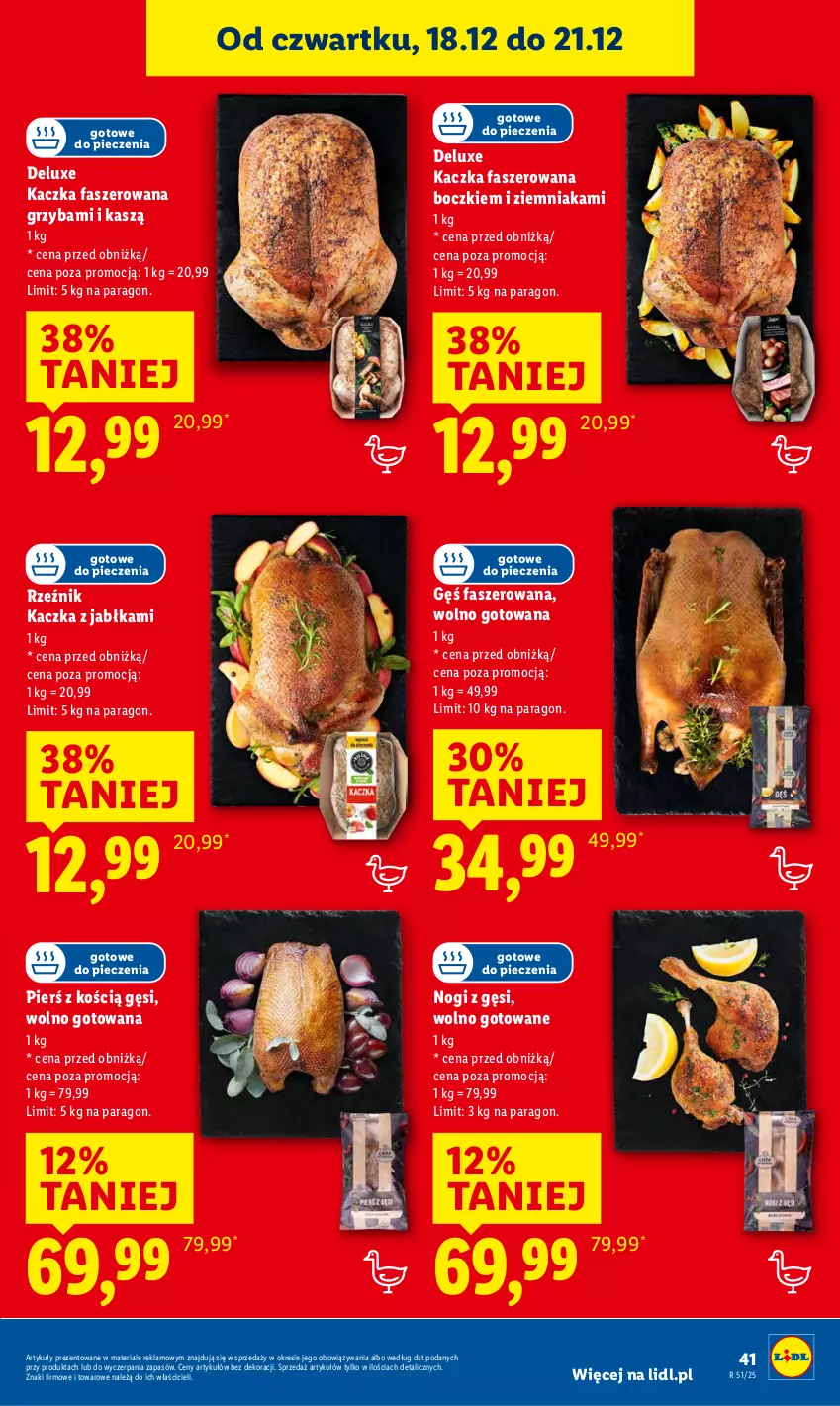 Gazetka promocyjna Lidl - GAZETKA - ważna 18.12 do 21.12.2025 - strona 43 - produkty: Fa, Jabłka, Kaczka, Kaczka faszerowana, Piec