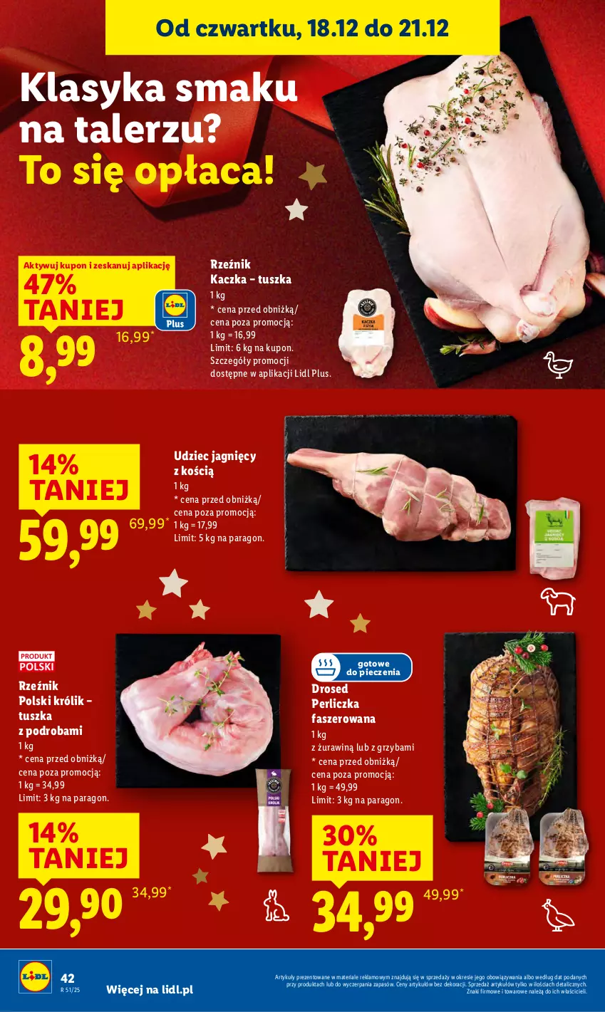 Gazetka promocyjna Lidl - GAZETKA - ważna 18.12 do 21.12.2025 - strona 44 - produkty: Fa, Kaczka, Królik, Perliczka, Piec, Talerz, Tusz
