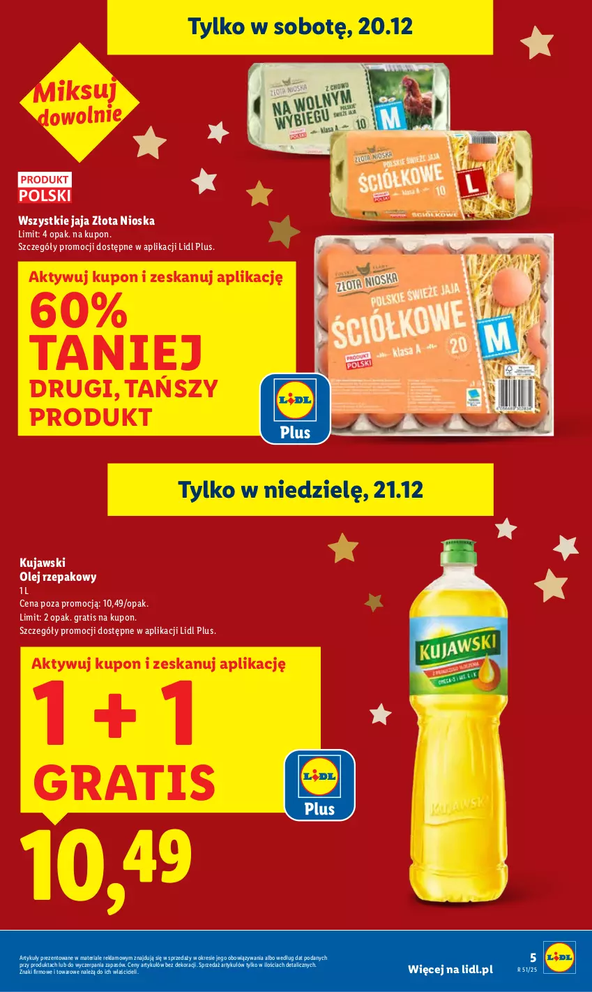 Gazetka promocyjna Lidl - GAZETKA - ważna 18.12 do 21.12.2025 - strona 5 - produkty: Gra, Jaja, Kujawski, Olej, Olej rzepakowy