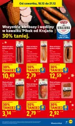 Gazetka promocyjna Lidl - GAZETKA - Gazetka - ważna od 21.12 do 21.12.2025 - strona 49 - produkty: Kiełbasa wiejska, Kawa, Szynka, Kiełbasa krucha, PIKOK, Kiełbasa
