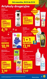 Gazetka promocyjna Lidl - GAZETKA - Gazetka - ważna od 21.12 do 21.12.2025 - strona 69 - produkty: Gra, Pantene, Bell, Perfecta, Ziaja, Podpaski, Płyn do higieny intymnej, Bella, Wkładki, Fa