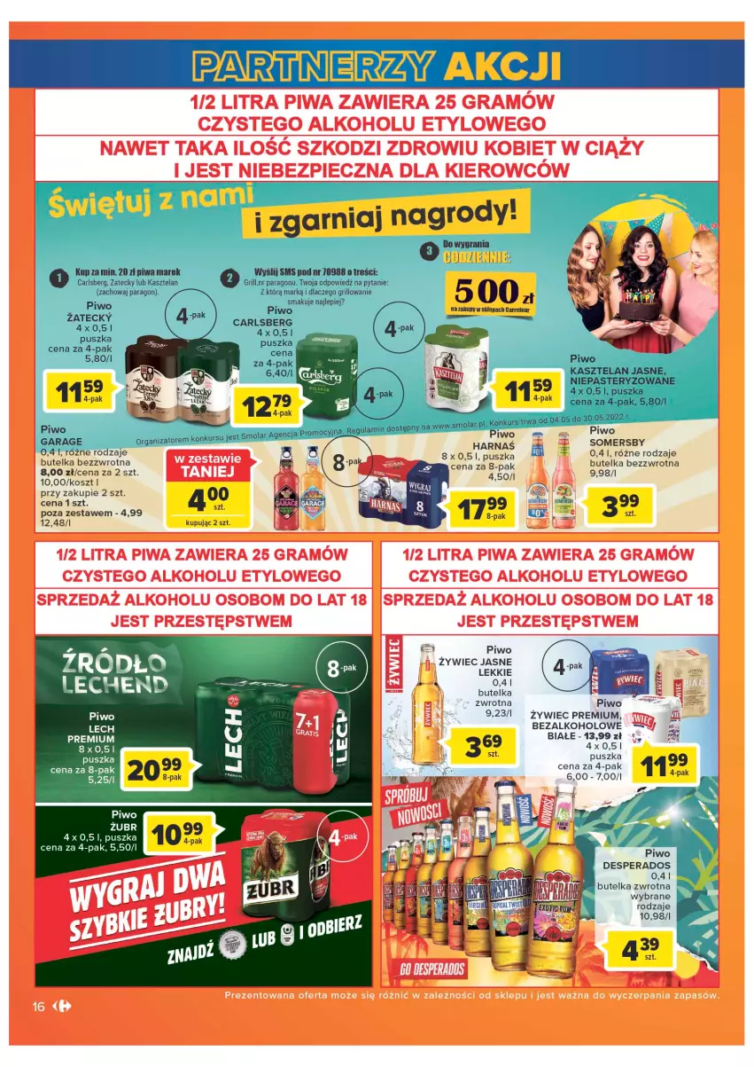 Gazetka promocyjna Carrefour - Gazetka Market - ważna 04.05 do 28.05.2022 - strona 16 - produkty: Desperados, Harnaś, Kosz, Piwo, Somersby