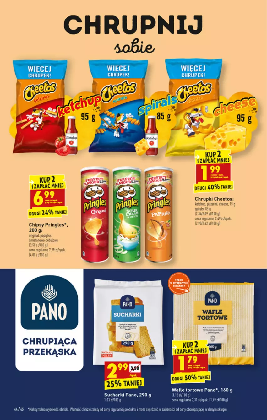 Gazetka promocyjna Biedronka - W tym tygodniu - ważna 22.03 do 28.03.2021 - strona 44 - produkty: Cheetos, Chipsy, Chrupki, Fa, Papryka, Pringles, Sok, Wafle, Wafle tortowe