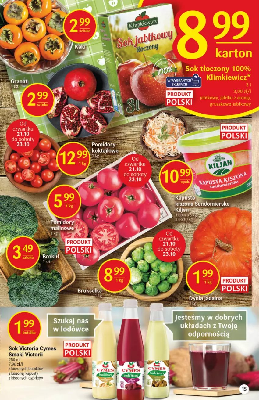 Gazetka promocyjna Delikatesy Centrum - Gazetka DC42 n. fresh - ważna 21.10 do 27.10.2021 - strona 15 - produkty: Sok