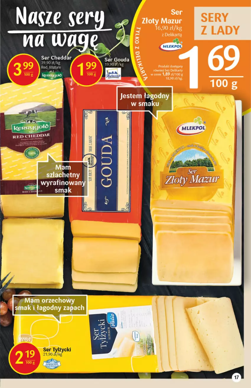 Gazetka promocyjna Delikatesy Centrum - Gazetka DC42 n. fresh - ważna 21.10 do 27.10.2021 - strona 17 - produkty: Cheddar, Gouda, Ser, Ser tylżycki